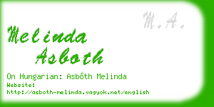 melinda asboth business card